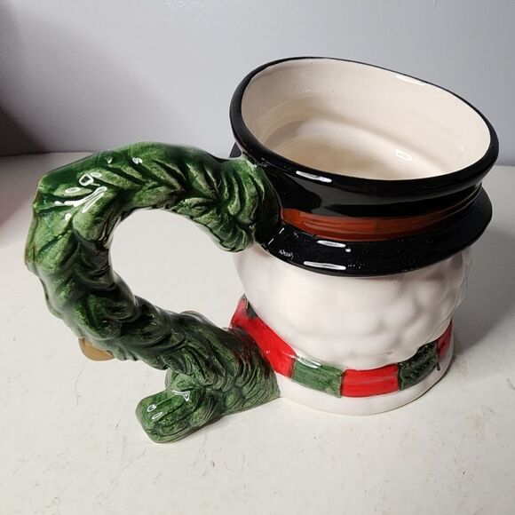 Ceramic hand painted large Christmas winter large mug snowman - Picture 3 of 7